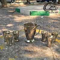 ست پارچ و لیوان کروم لوکس مدل پیچی با جعبه کادویی