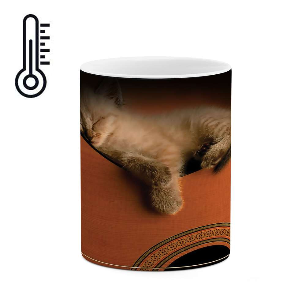 ماگ حرارتی طرح گربه و گیتار مدل mgh01524