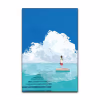 تابلو شاسی گوفی مدل انیمه شهر اشباح فانتزی طرح Spirited Away Anime کد SEA52 | دنیای قاب