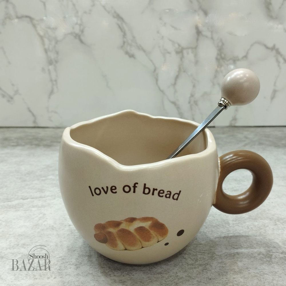 ماگ دسته دار و قاشق دار کوکی