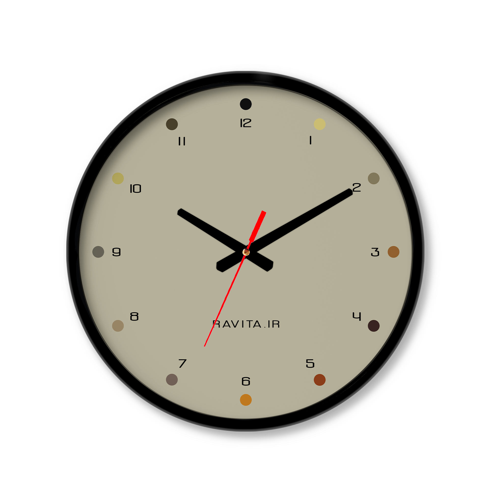 ساعت دیواری کوچک راویتا طرح Minimal Color کد 3640