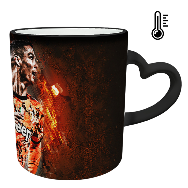 ماگ حرارتی مدل دسته قلبی اکلیلی طرح رونالدو کد 82