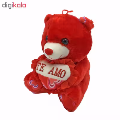 عروسک طرح خرس TE AMO کد 855 ارتفاع 20 سانتی متر