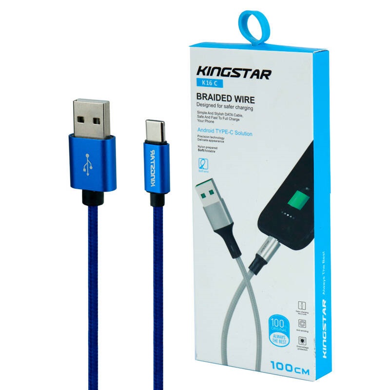 کابل تایپ سی فست شارژ KingStar K16C 2.4A 1m