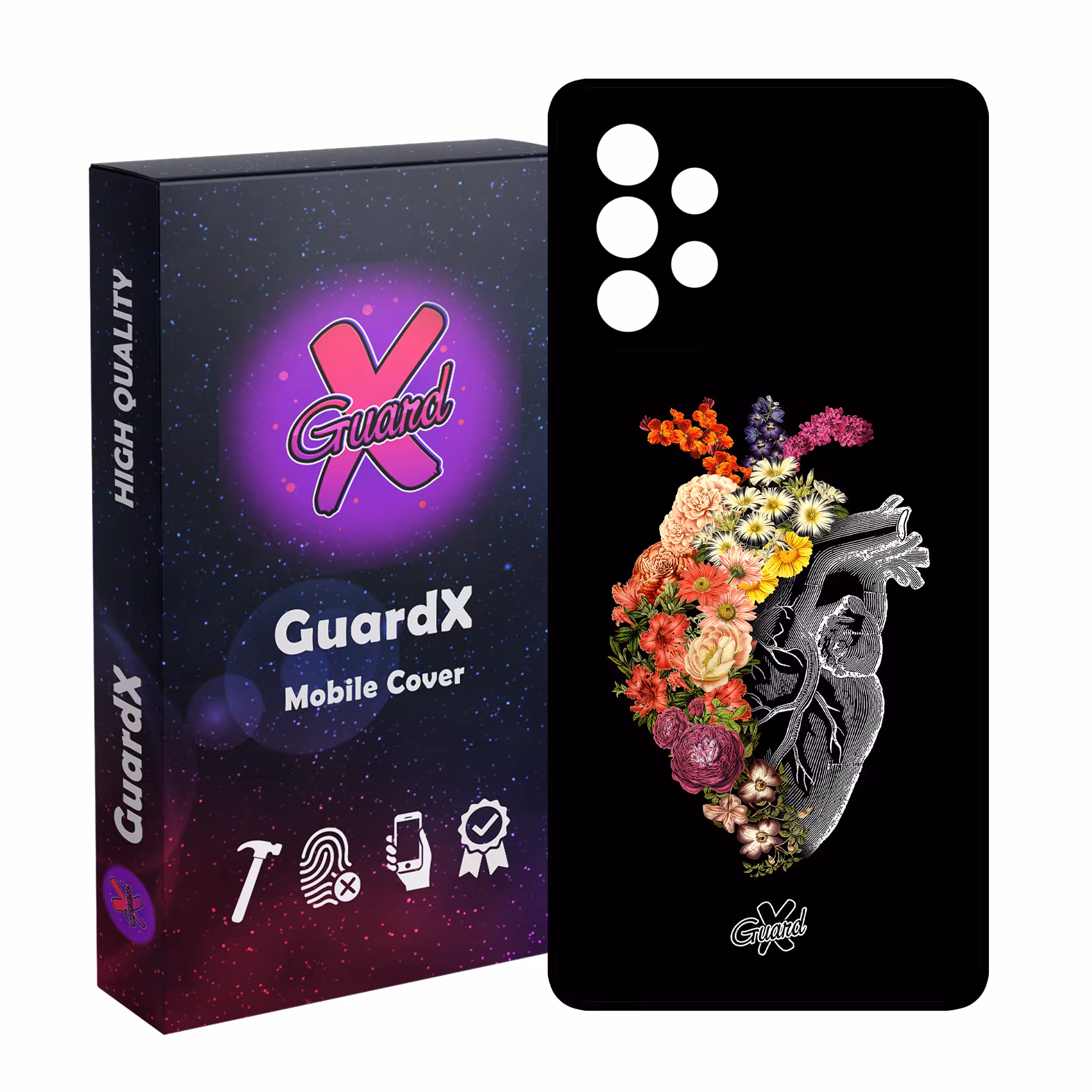 کاور گارد ایکس طرح قلب مدل Glass10216 مناسب برای گوشی موبایل سامسونگ Galaxy A52