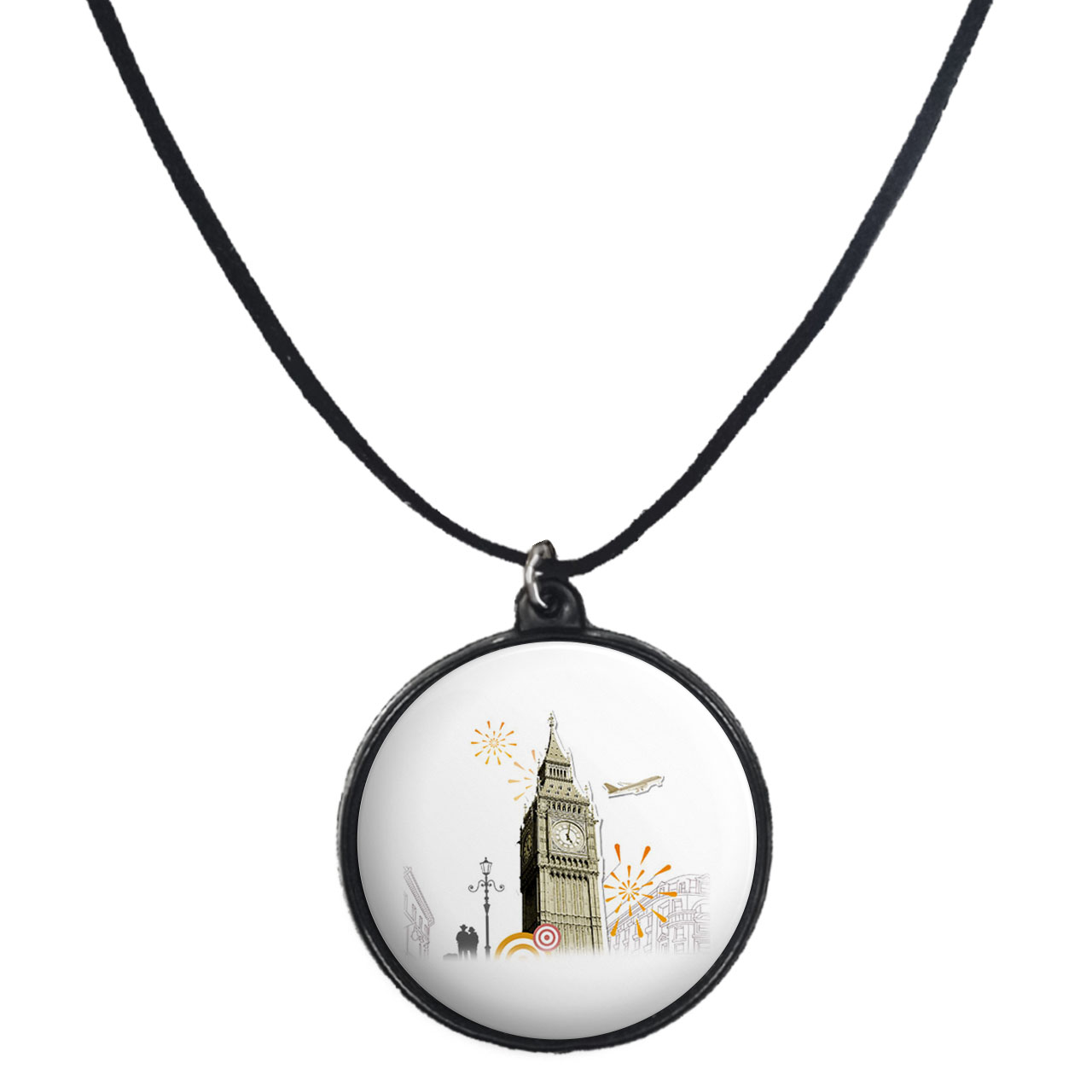 گردنبند پرمانه طرح سفر و مکان های تاریخی کد pmb.32417مدل دو طرفه