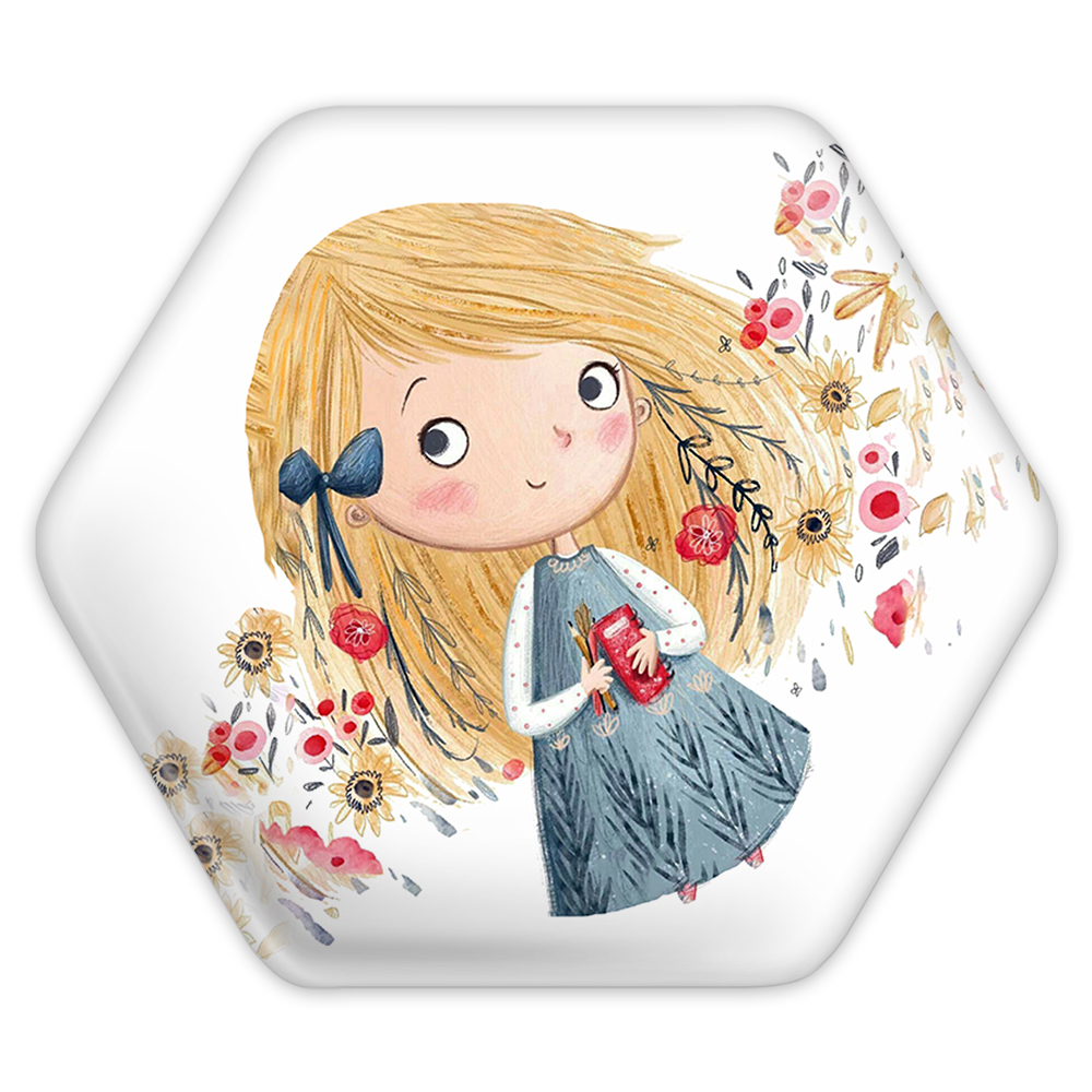 پیکسل خندالو طرح دخترونه مدل شش ضلعی کد 1627