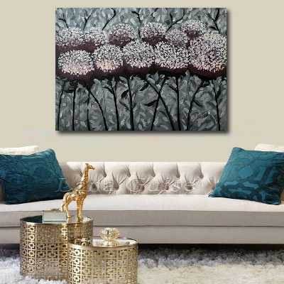 تابلو نقاشی اکریلیک طرح گل هورتانسیا کد 0055