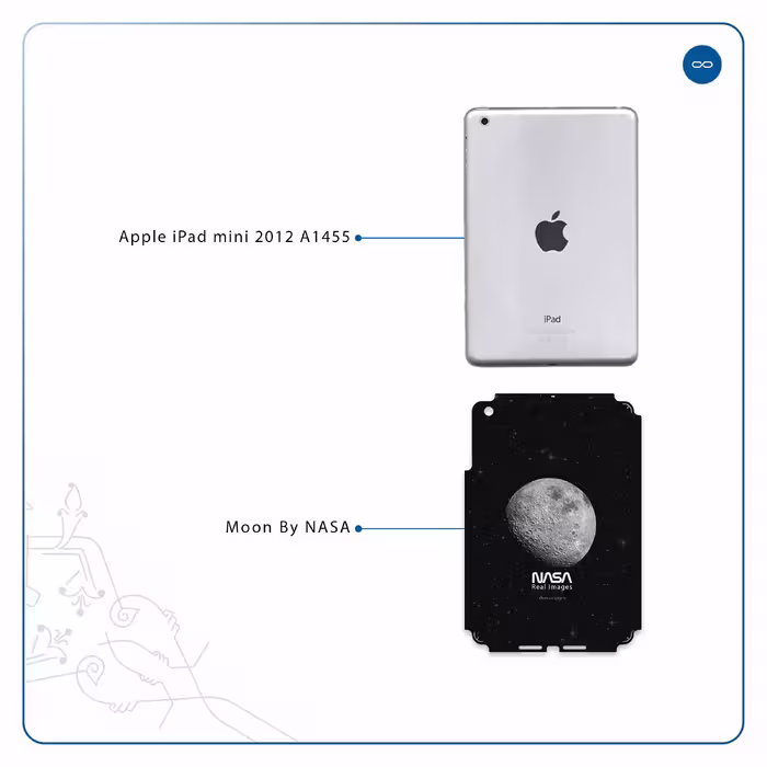 برچسب پوششی ماهوت مدل Moon-By-NASA مناسب برای تبلت اپل iPad mini 2012 A1455