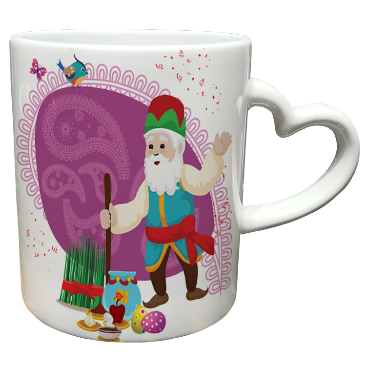 ماگ مدل دسته قلبی طرح عید نوروز کد 95