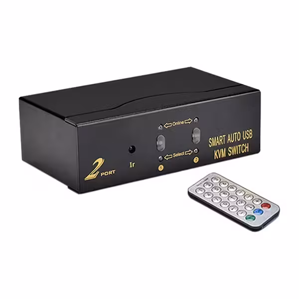 سوئیچ KVM VGA دو پورت فرانت مدل FN-K2US به همراه ریموت