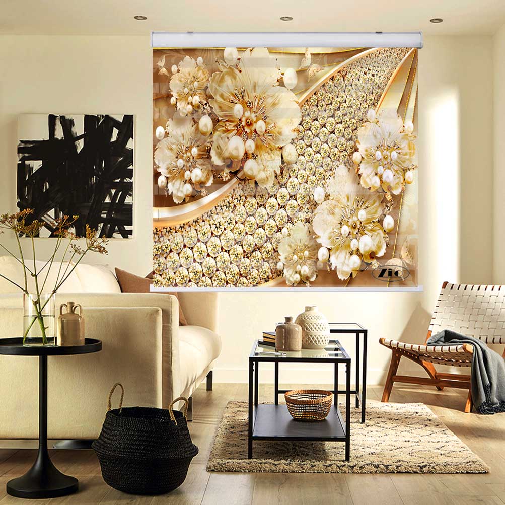 پرده زبرا زیو کد 3D1330 سایز 150x150 سانتی متر