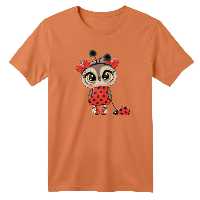 تی شرت آستین کوتاه بچگانه مدل جغد کد 1 رنگ گلبهی