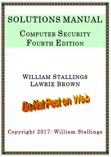 خرید و دانلود نسخه کامل کتاب Solution Manual Computer Security: Principles and Practice (4th edition) - Pdf