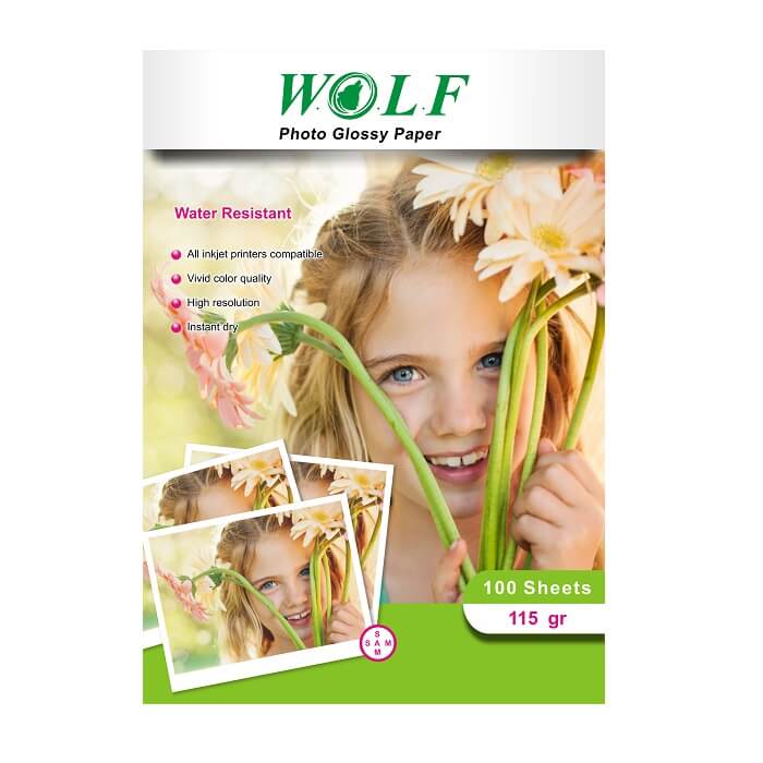 کاغذ فتوگلاسه 115گرم ولف سایز A4