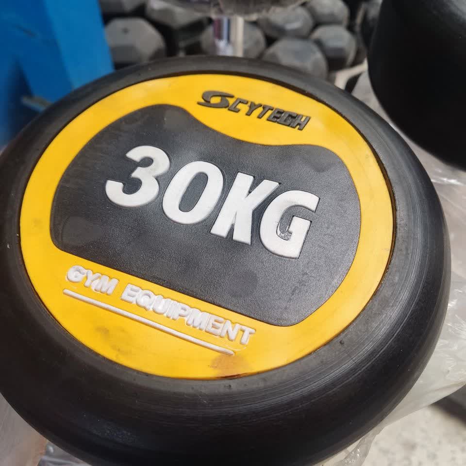 دمبل رنگی گرد 30 کیلوگرم یک جفت باشگاهی