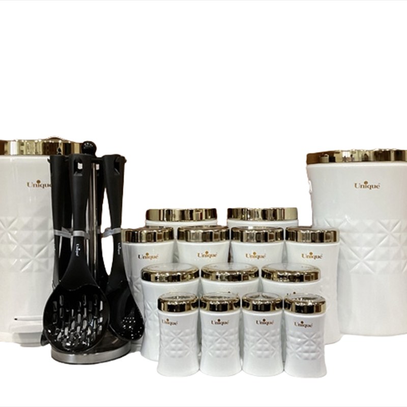 سرویس آشپزخانه 22 پارچه ونیز سفید استیل یونیک 4608