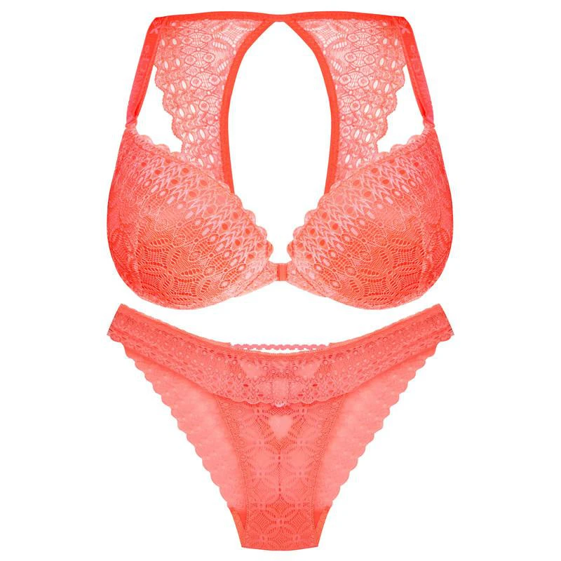 ست شورت و سوتین زنانه ماییلدا مدل پوش آپ فنردار کد 4282-7107 رنگ نارنجی