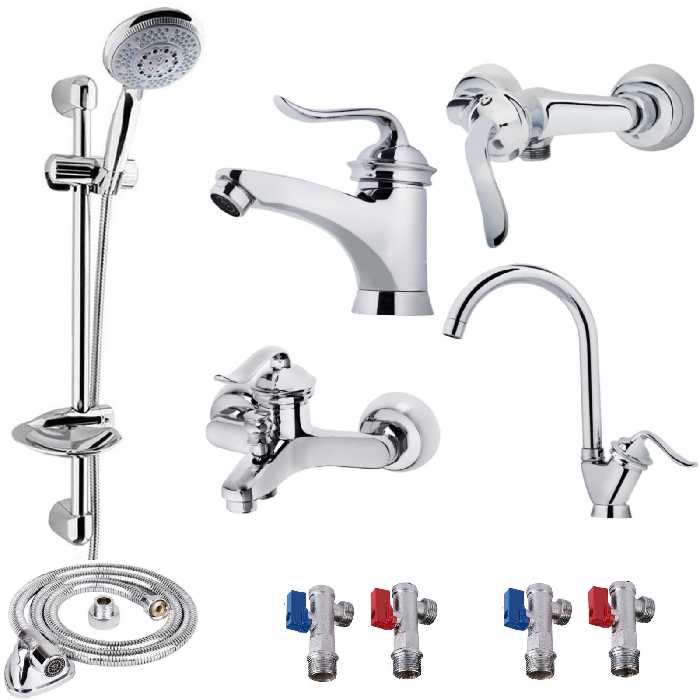 ست شیرآلات شیرالات رز مدل هلن 2 رویال مجموعه 10 عددی