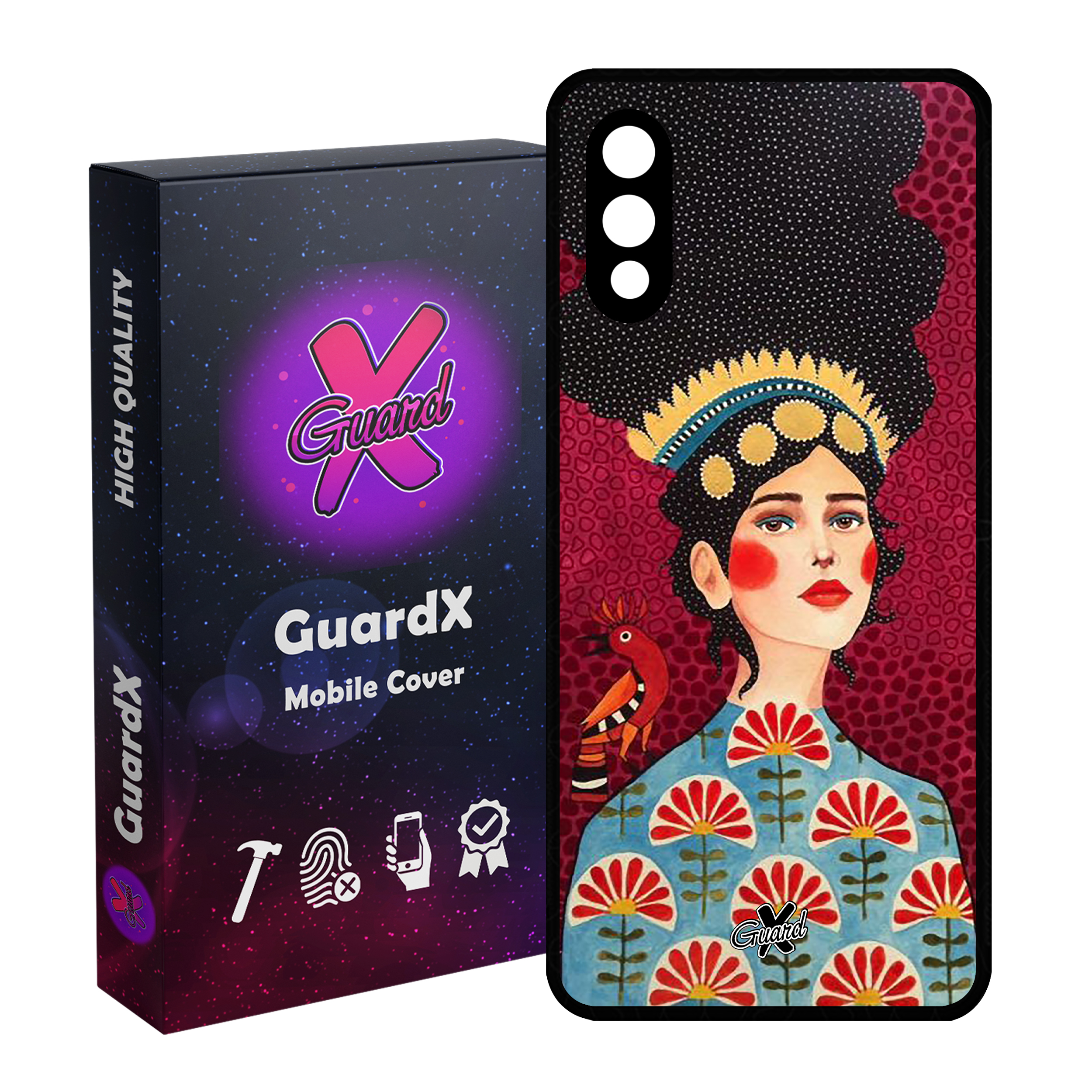 کاور گارد ایکس طرح Girl مدل Glass10179 مناسب برای گوشی موبایل سامسونگ Galaxy A02 / M02