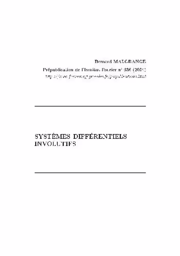 خرید و دانلود نسخه کامل کتاب Systmes diffrentiels involutifs (Fourier Inst. n.636, 2004, SMF)