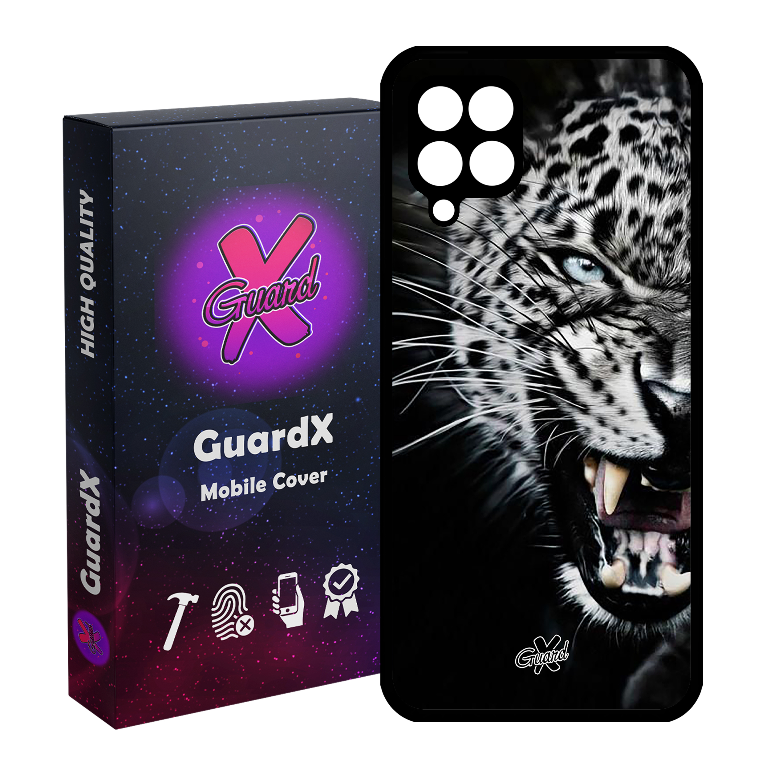 کاور گارد ایکس طرح پلنگ مدل Glass10244 مناسب برای گوشی موبایل سامسونگ Galaxy A12