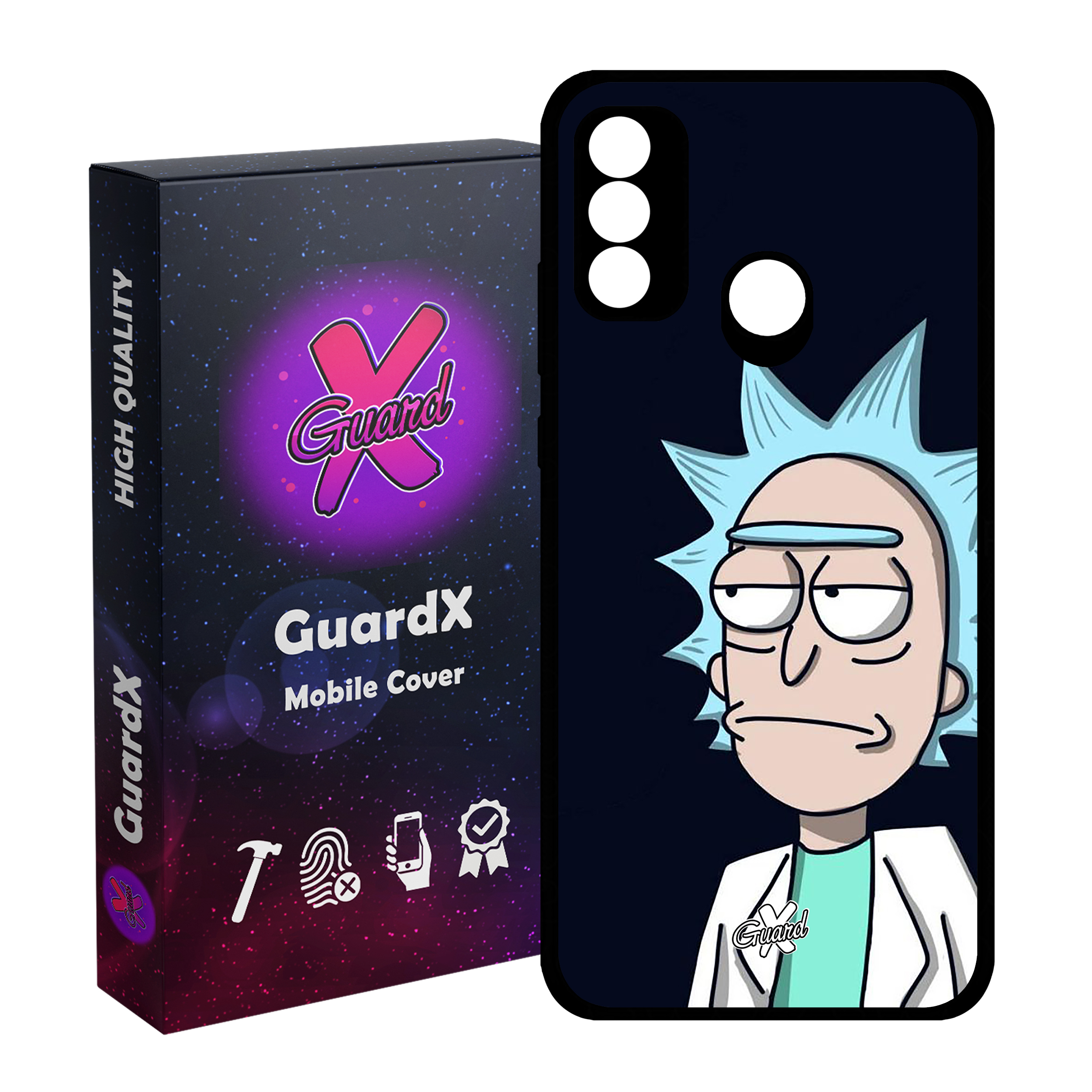 کاور گارد ایکس طرح Rick and Morty مدل Glass10030 مناسب برای گوشی موبایل هوآوی P Smart 2020