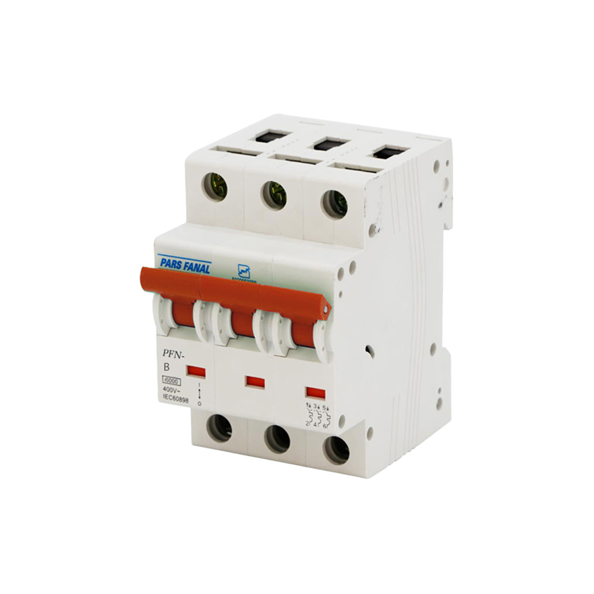 کلید مینیاتوری سه پل 20 آمپر پارس فانال مدل B20-6K-PFN-3P