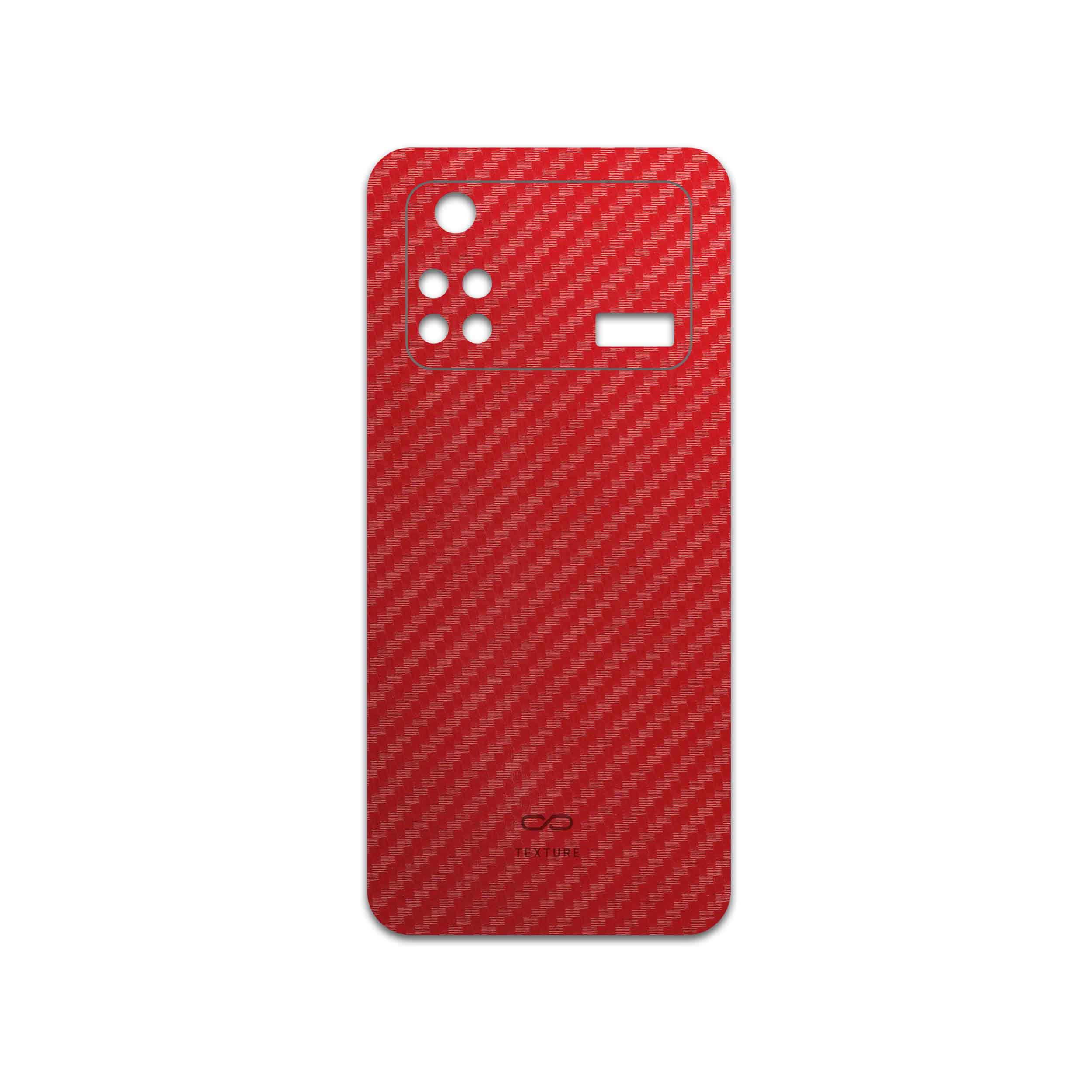 برچسب پوششی ماهوت مدل Red-Fiber مناسب برای گوشی موبایل شیائومی Poco M4 Pro 4G