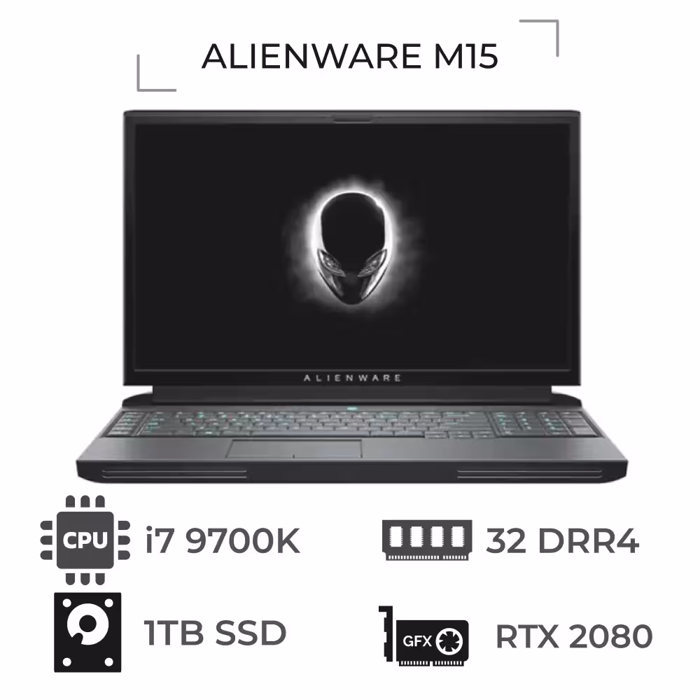 لپ تاپ اپن باکس دل مدل DELL ALIENWARE AREA 51M 8GB RTX 2080 پردازنده i7 9700K