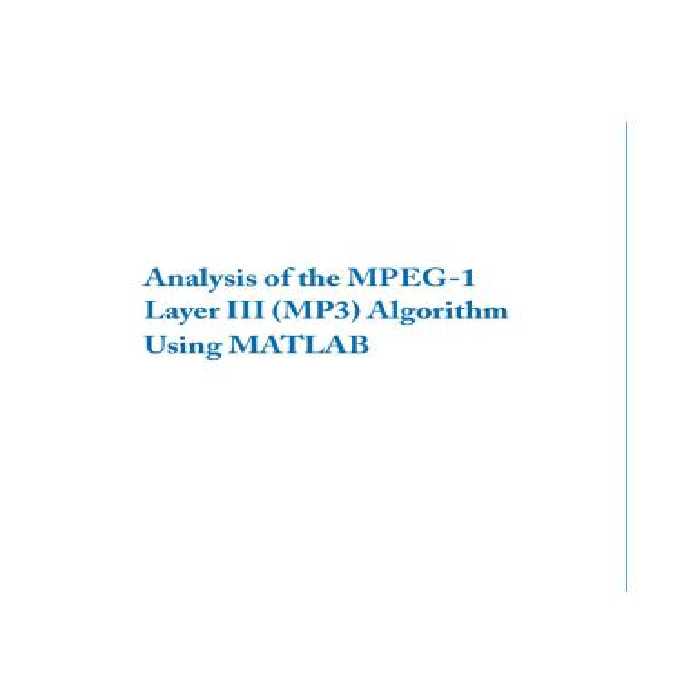 خرید و دانلود نسخه کامل کتاب Analysis of the MPEG-1 Layer III Algorithm Using MATLAB