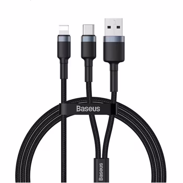 کابل تبدیل USB/USB-C به لایتنینگ باسئوس مدل CATKLF_ELG1 طول 1.2 متر