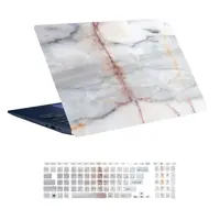 استیکر لپ تاپ توییجین و موییجین طرح Marble کد 50 مناسب برای لپ تاپ 15.6 اینچ به همراه برچسب حروف فارسی کیبورد 