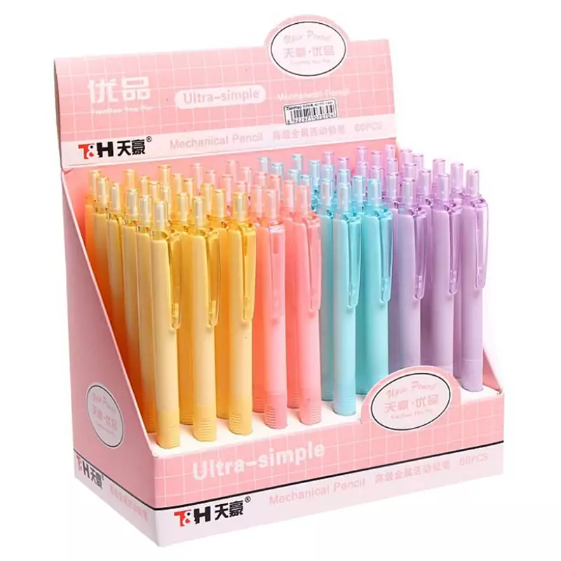 اتود پاستلی فانتزی نوک 0.7 مدادنوکی ساده کیوت پاستیلی مداد نوکی دخترانه پسرانه مداد فشاری رنگ صورتی آبی بنفش زرد یک عدد