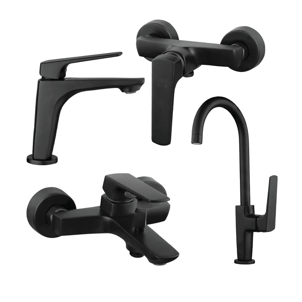 ست شیرآلات البرز روز مدل آلپاین مشکی