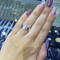 حلقه ست نقره با آبکاری طلا سفید مدل رینگ تراش  کد 16
