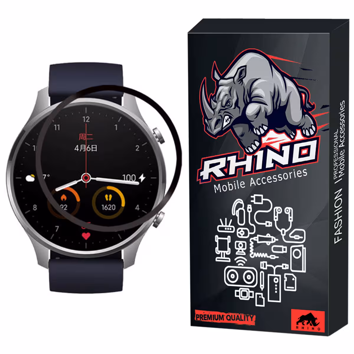 محافظ صفحه نمایش راینو مدل PMMA مناسب برای ساعت هوشمند شیائومی Mi Watch Color