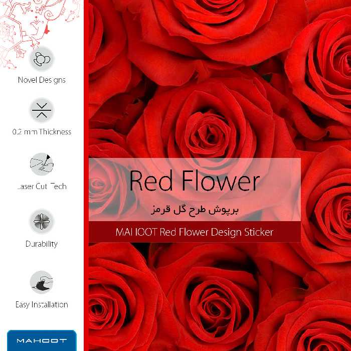 برچسب پوششی ماهوت مدل Red-Flower-FullSkin مناسب برای گوشی موبایل سامسونگ Galaxy J8