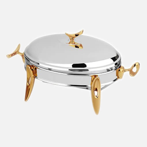 یونیک سوفله خوری قایقی طلایی متوسط بیضی کد 3857