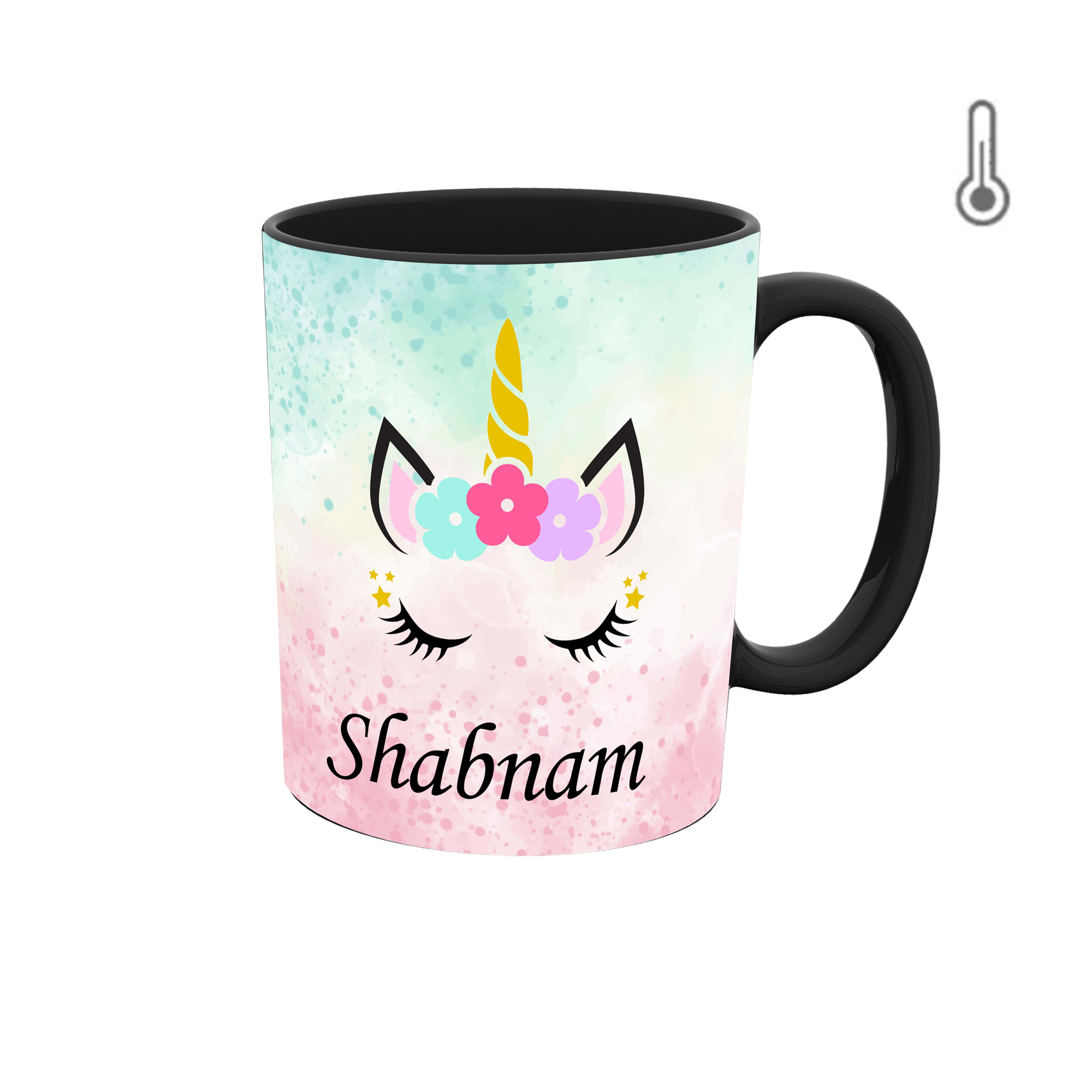 ماگ حرارتی طرح اسم شبنم مدل unicorn کد 1232
