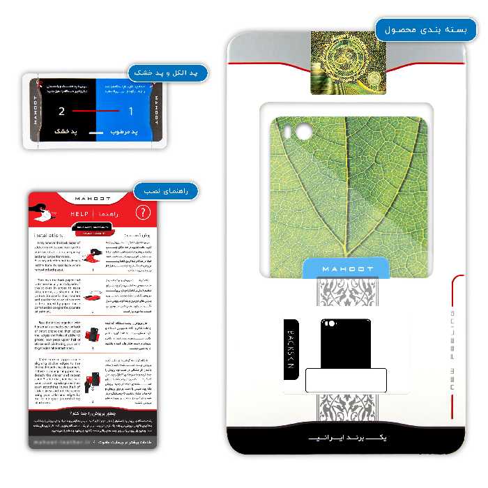 برچسب پوششی ماهوت مدل Leaf-Texture مناسب برای گوشی موبایل شیائومی Mi 4c