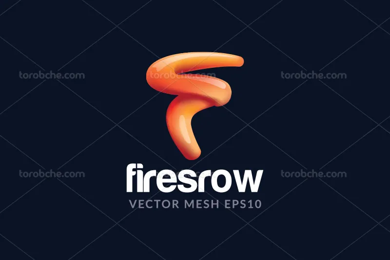 وکتور لوگو حرف F قرمز رنگ | گرافیک با طعم تربچه