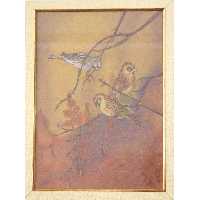 تابلو نقاشی مداد رنگی طرح پرنده 