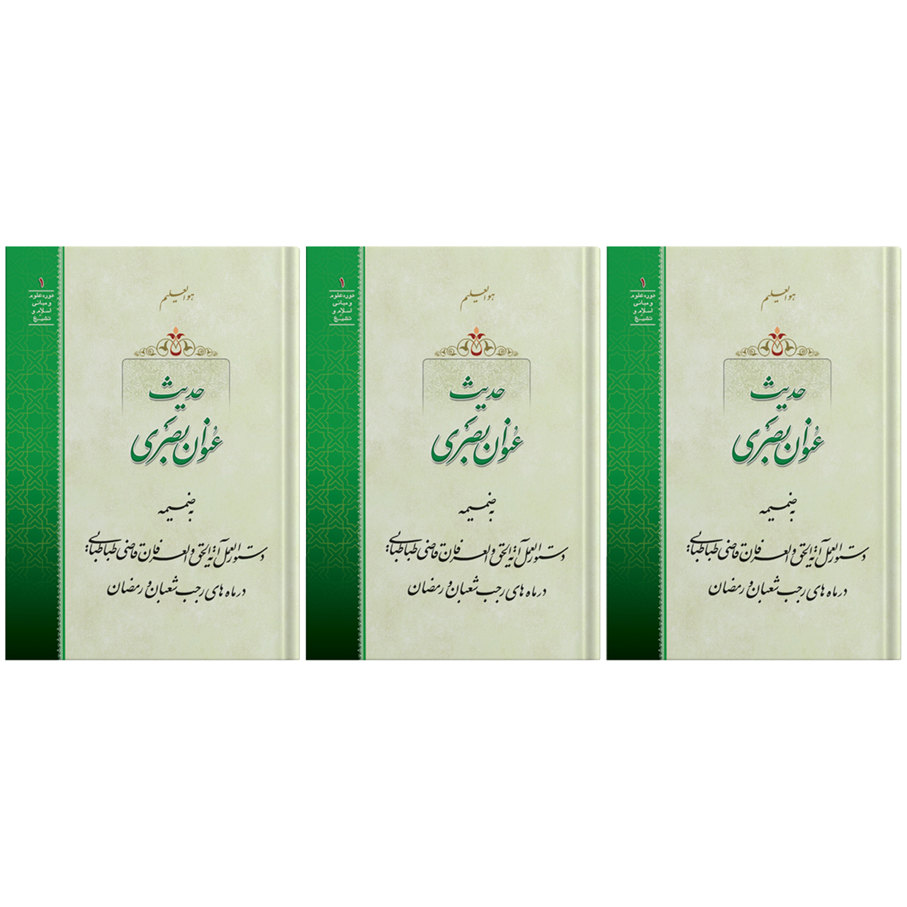 کتاب حدیث عنوان بصری اثر حضرت علامه آیت الله حاج سید محمد حسین حسینی طهرانی انتشارات مکتب وحی 3 جلدی