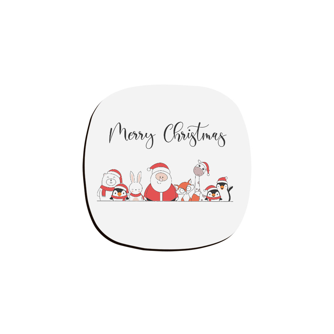 زیر لیوانی ترمه طراحان ایده مدل santa &amp; friends کد cfp1807