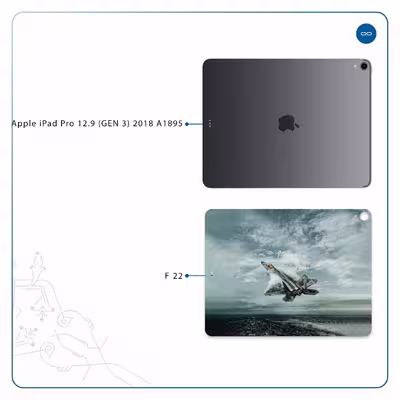 برچسب پوششی ماهوت مدل F-22 Raptor مناسب برای تبلت اپل iPad Pro 12.9 (GEN 3) 2018 A1895