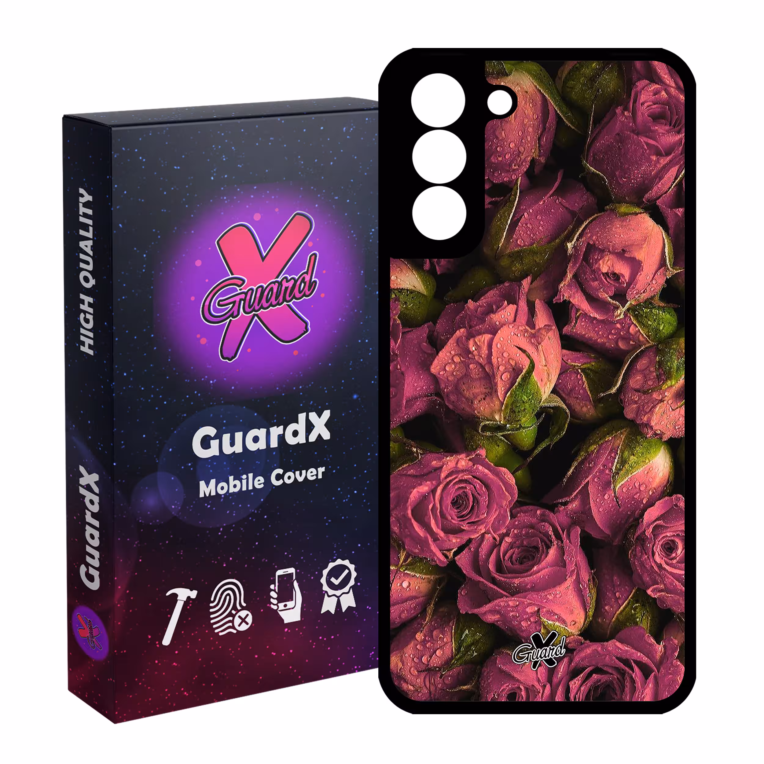 کاور گارد ایکس طرح Flower مدل Glass10006 مناسب برای گوشی موبایل سامسونگ Galaxy S21 FE