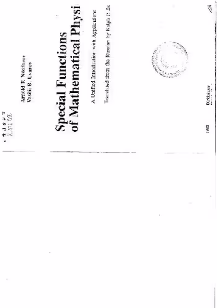 خرید و دانلود نسخه کامل کتاب Special Functions of Mathematical Physics: A Unified Introduction with Applications
