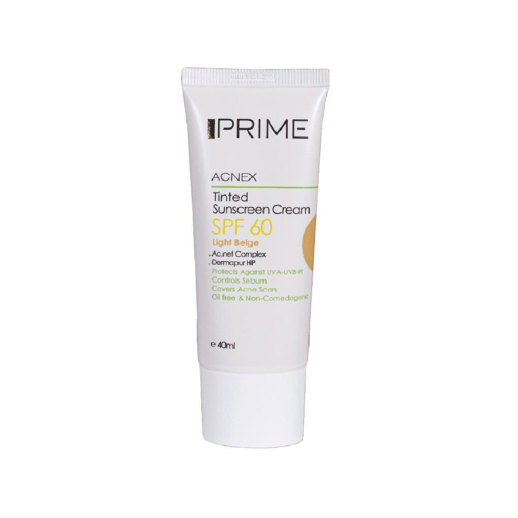 کرم ضد آفتاب رنگی فاقد چربی SPF60 پرایم
