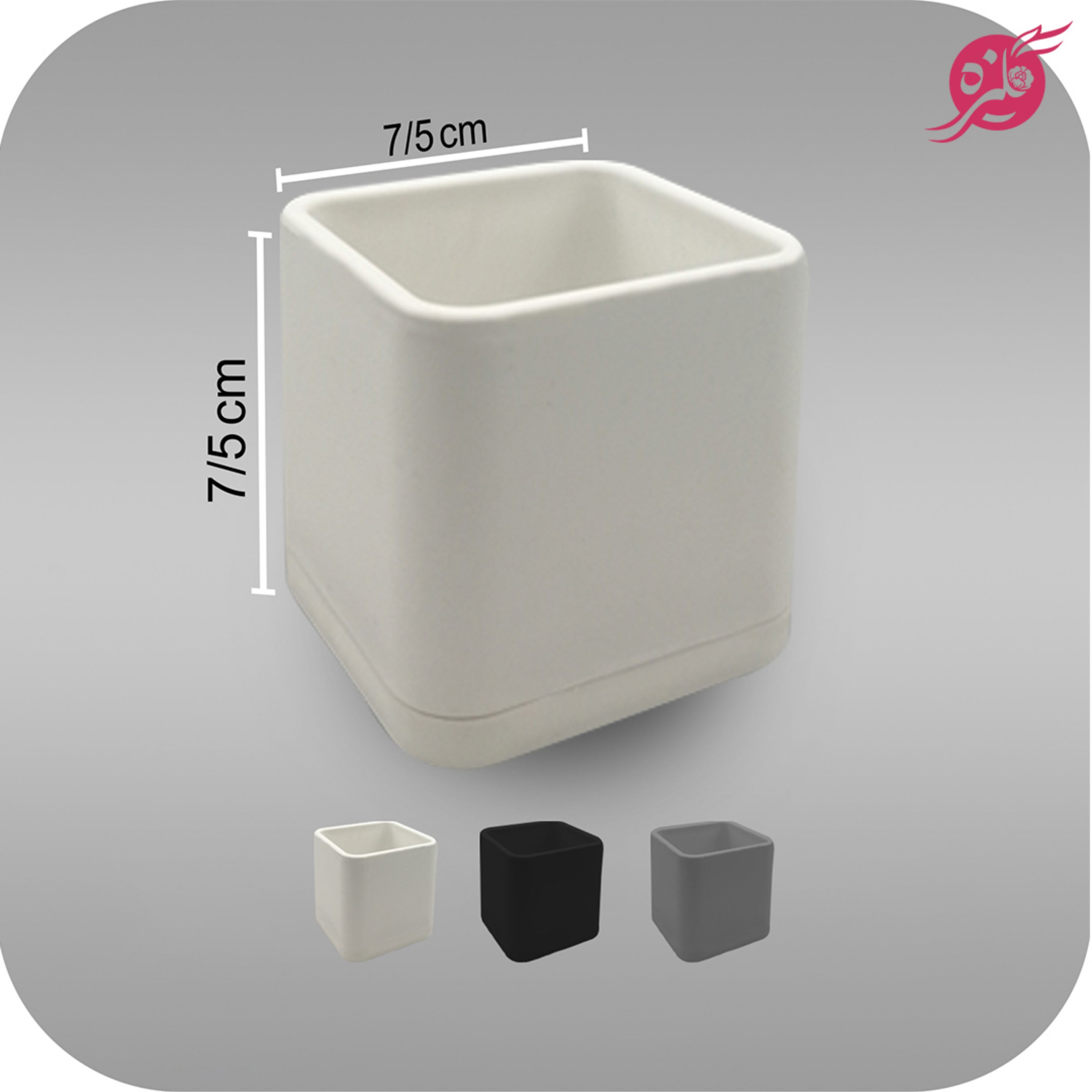 گلدان پلیمری- مدل مکعب - سایز 7 - پک 5 تایی